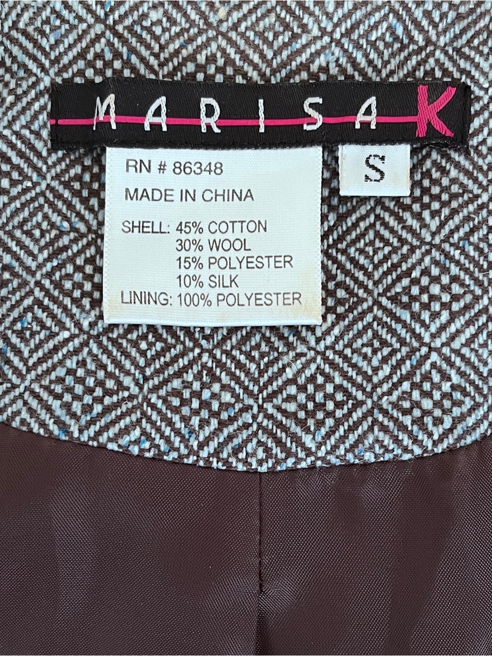 Marisa K Y2K Indie Sleeze Sequin Embellished Women’s Tweed Blazer Size S - Picture 13 of 14